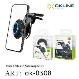 ART.OK-0308 OKLINE STRONG SUPPORTO MAGNETICO DEL TELEFONO AUTOMOBILE NERO