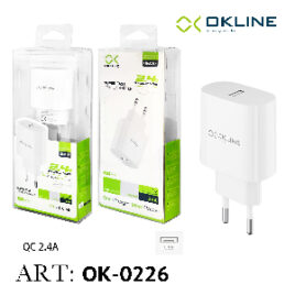 ART.OK-0226N OKLINE Caricatore da muro USB 2.4A Bianco