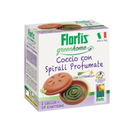 Flortis – Coccio con zampironi profumati – Astuccio da 1 coccio + 10 zampironi