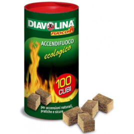 DIAVOLINA Naturale Accendifuoco barattolo 100 cubi