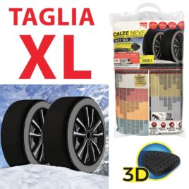 CALZE DA NEVE OMOLOGATE PER AUTO TAGLIA XL MODELLO EASY GO IN TESSUTO 3D