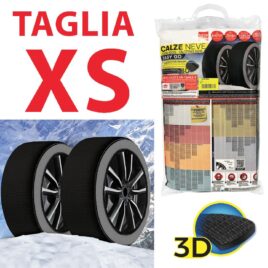 CALZE DA NEVE OMOLOGATE PER AUTO TAGLIA XS MODELLO EASY GO IN TESSUTO 3D