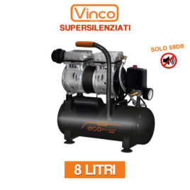 COMPRESSORE ARIA ELETTRICO SUPER SILENZIATO PORTATILE VINCO ECO SILENT 34795V