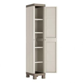 Armadio 1 Anta in Resina 4 Ripiani Grigio Tortora 33x45x182 h Cm Keter Excellence