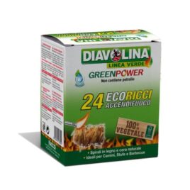 DIAVOLINA 24 SPIRALI ACCENDIFUOCO ECO RICCI STUFE CAMINI LEGNO NATURALI CERA